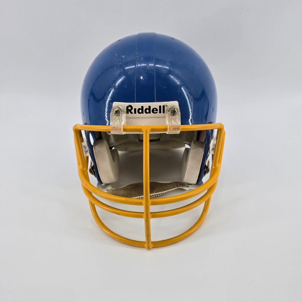 Riddell Football Helmet Youth Padded Face Mask Blue Yellow Medium 6 5/8-7 1/8